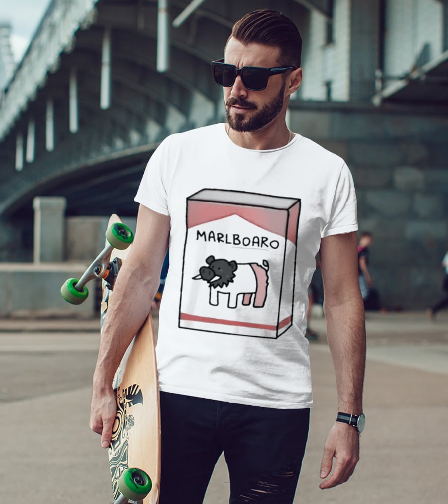 Marlboaro Boar Pig Pack Cigarette Cartoon T-Shirt