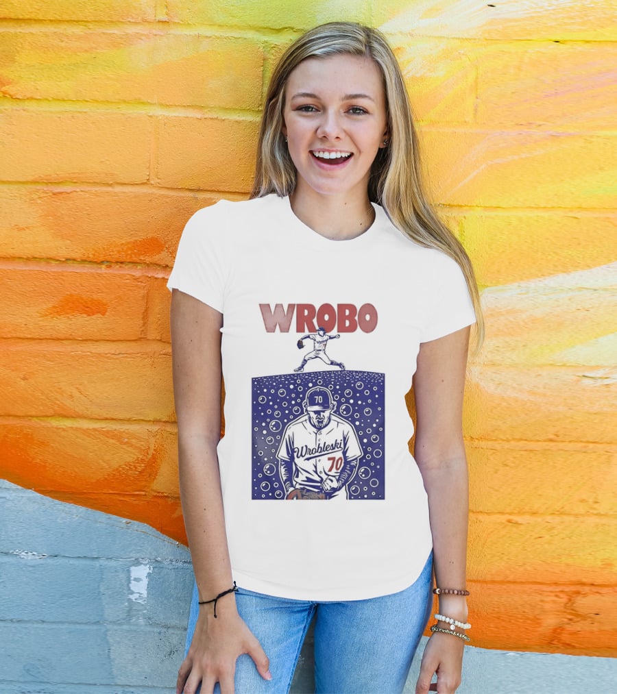 Wrobo Shark Justin Wrobleski Los Angeles Dodgers Baseball T-Shirt