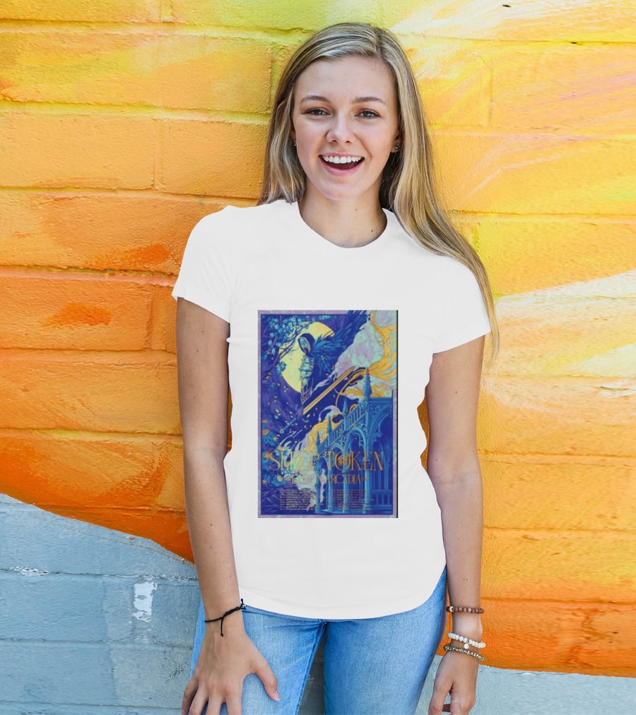 Sleep Token Even In Arcadia Angelic Moonlit Gothic Architecture T-Shirt