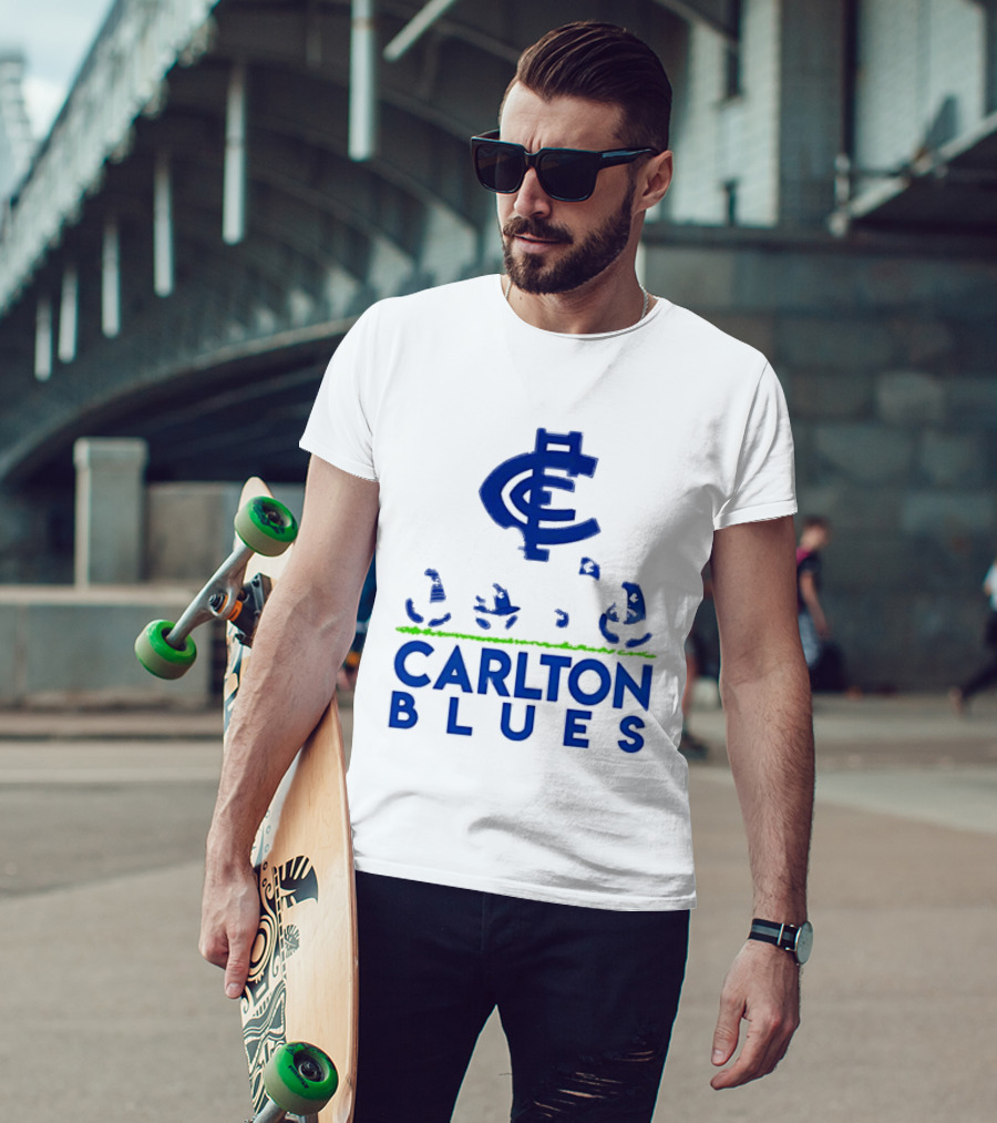 Snoopy Peanuts Characters Carlton Blues AFL Collaboration T-Shirt