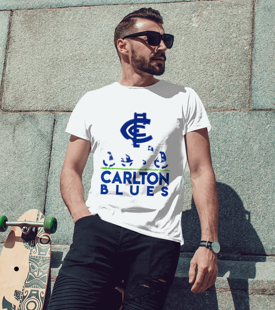 Snoopy Peanuts Characters Carlton Blues AFL Collaboration T-Shirt