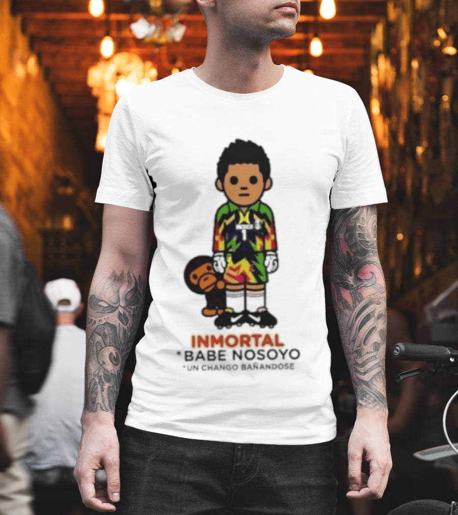 Jorge Campos Inmortal Babe Nosoyo Un Chango Bañandose Colorful Soccer Legend And Monkey T-Shirt
