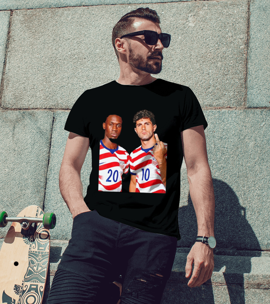 Christian Pulisic Folarin Balogun USMNT Soccer Iconic Gesture T-Shirt