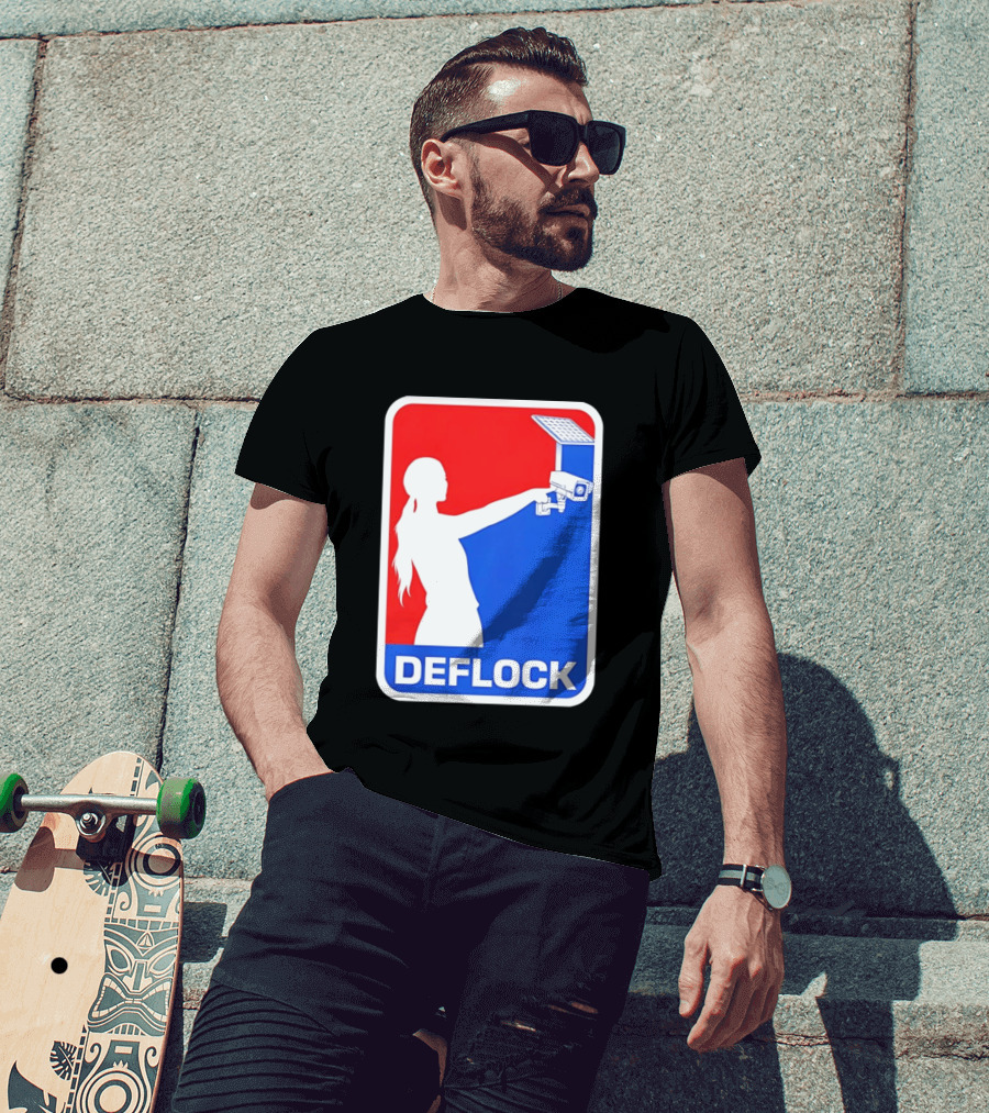 Deflock Woman Pointing At Security Camera T-Shirt