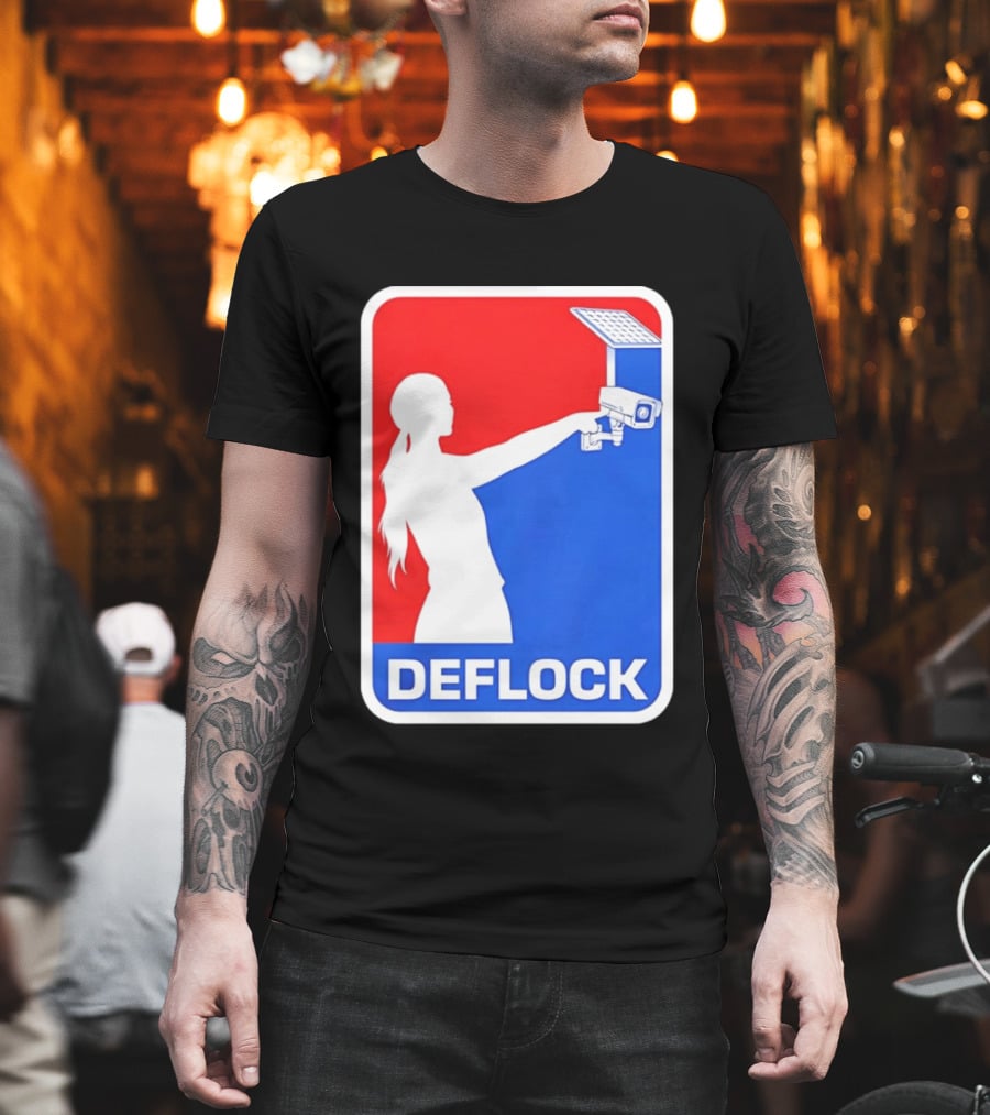 Deflock Woman Pointing At Security Camera T-Shirt