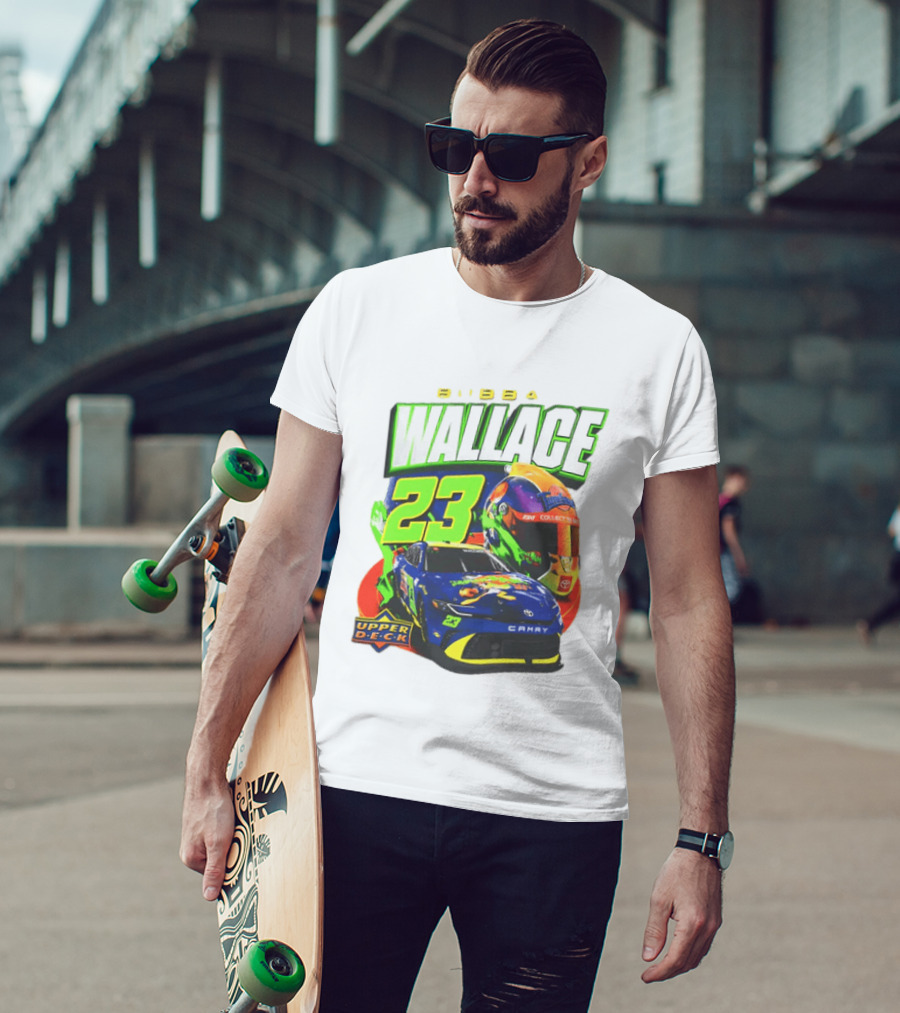 Bubba Wallace 23XI Racing Upper Deck Collectibles NASCAR Camry Helmet T-Shirt