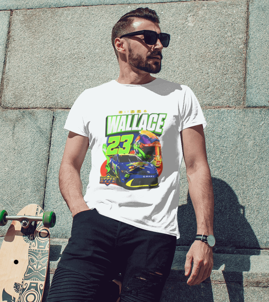 Bubba Wallace 23XI Racing Upper Deck Collectibles NASCAR Camry Helmet T-Shirt