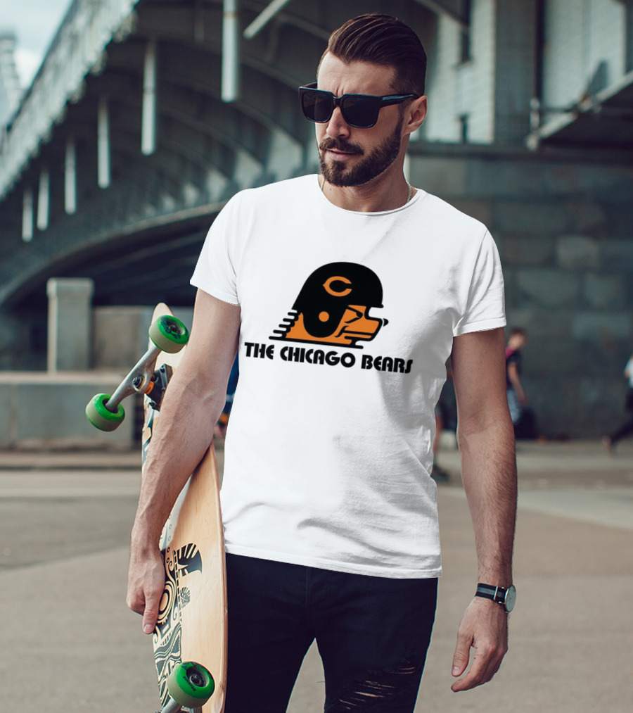 The Chicago Bears Helmet Logo And Balaclava T-Shirt