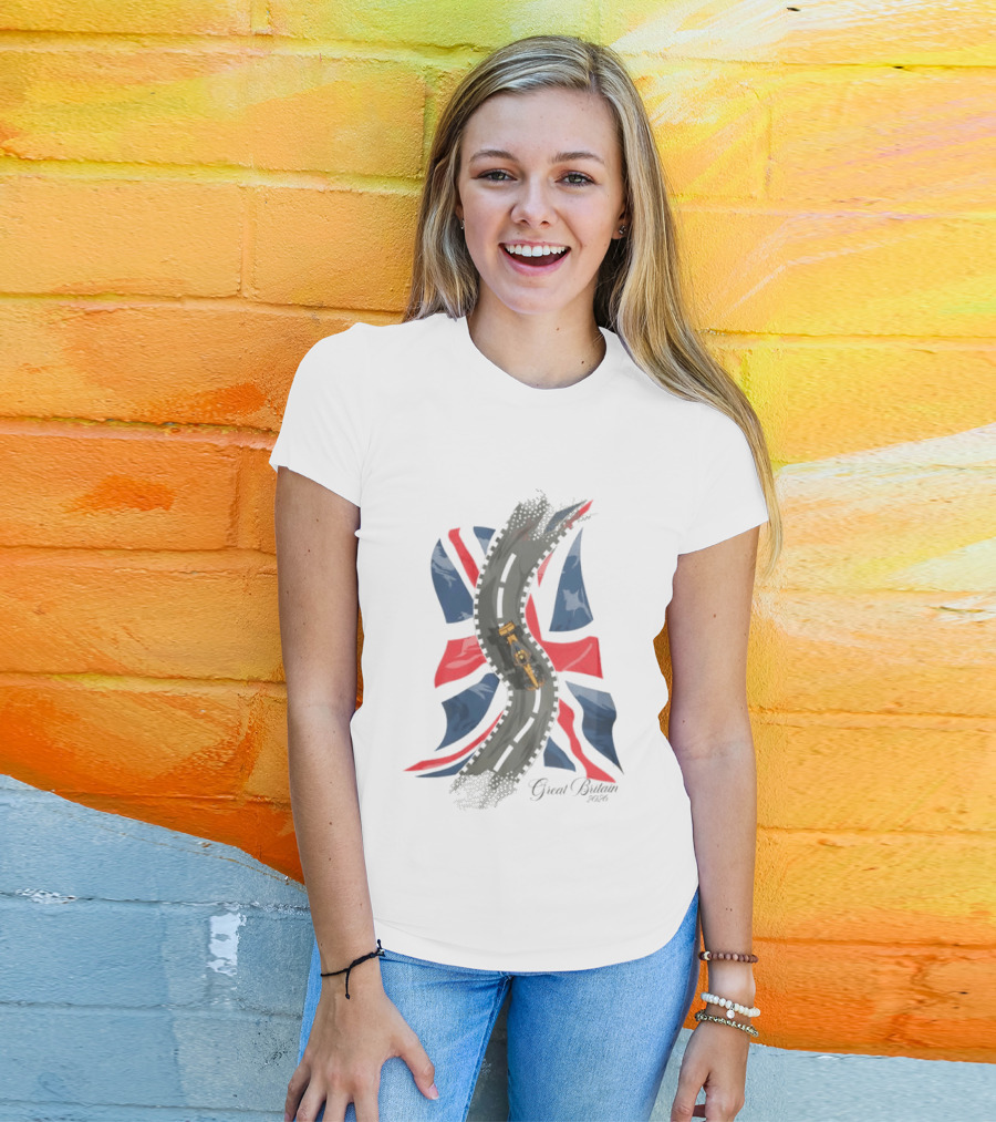 Great Britain 2026 Grand Prix Racing Car Road Union Jack T-Shirt