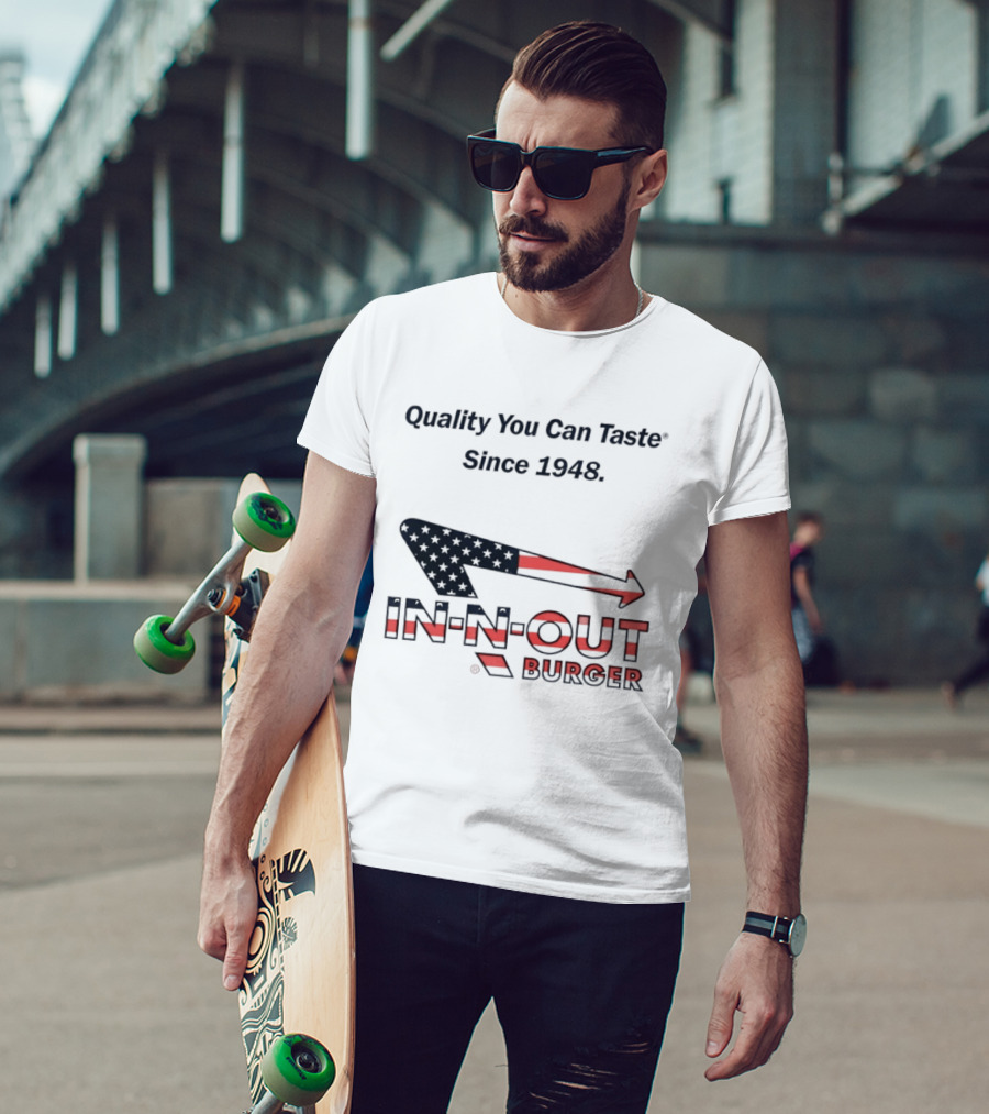 In N Out Burger Quality You Can Taste Since 1948 American Flag T-Shirt