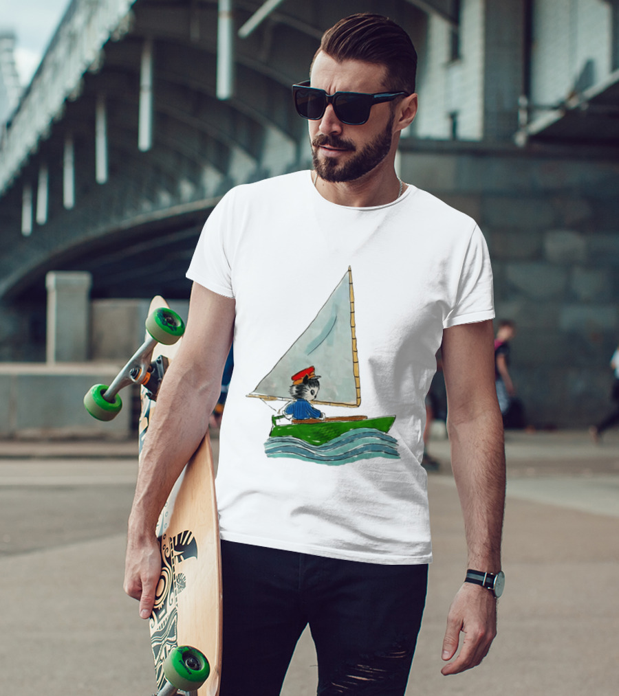 Sailing Kitty With Red Hat I Need To Return From Whence I Came Bestie T-Shirt