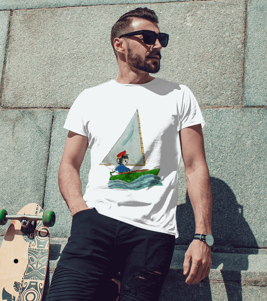 Sailing Kitty With Red Hat I Need To Return From Whence I Came Bestie T-Shirt