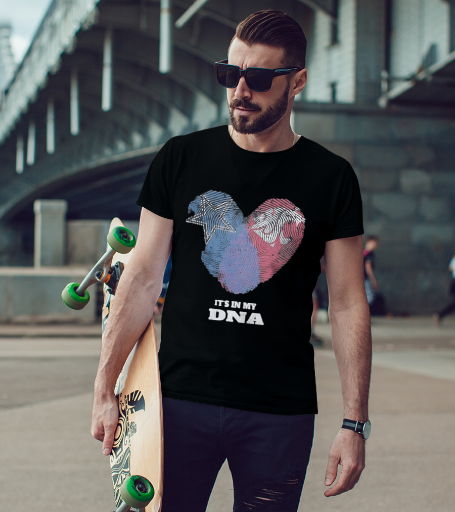 Cowboys Texas Tech Red Raiders It's In My DNA Fingerprint Heart T-Shirt