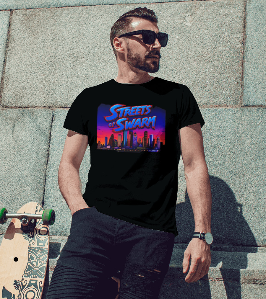 Streets Of Swarm Houston Texans Arcade Skyline Skyline T-Shirt