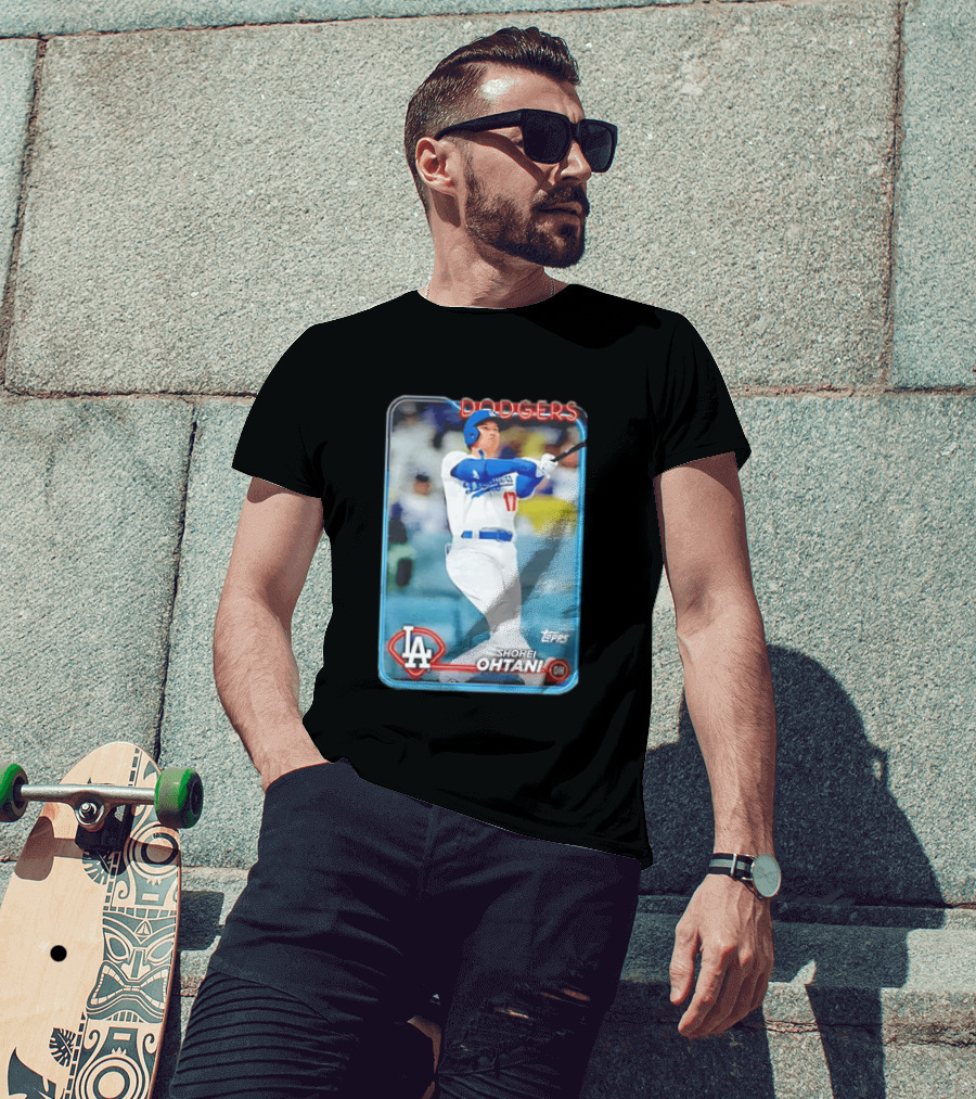 Topps Shohei Ohtani LA Dodgers Batter Neon Script T-Shirt