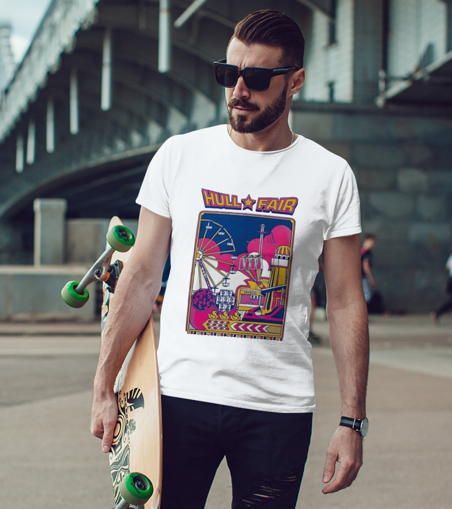 Hull Fair Ferris Wheel Carnival Rides And Helter Skelter T-Shirt