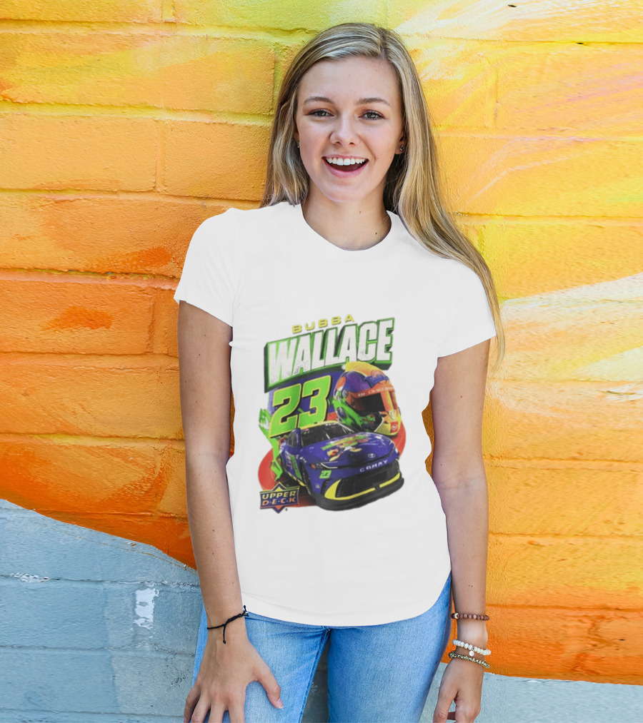 Space Jam's 30th Anniversary Bubba Wallace 23 Upper Deck Racing Car Helmet T-Shirt