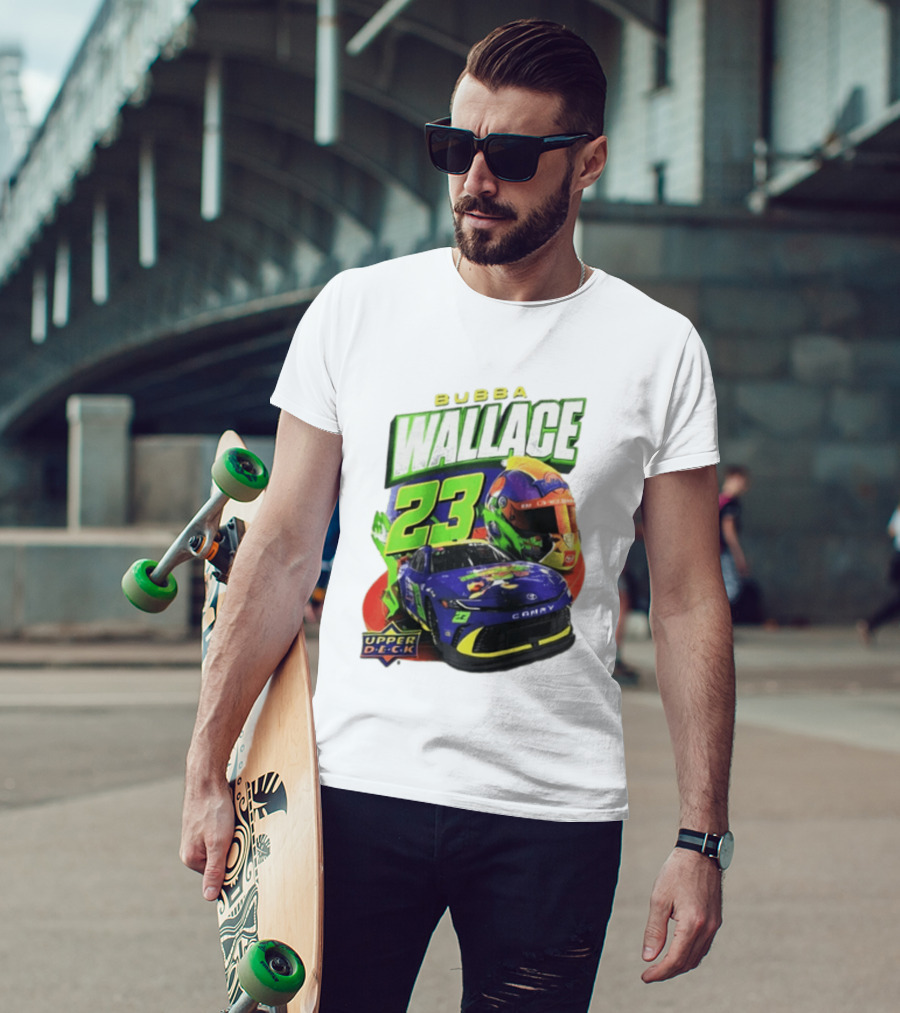 Space Jam's 30th Anniversary Bubba Wallace 23 Upper Deck Racing Car Helmet T-Shirt