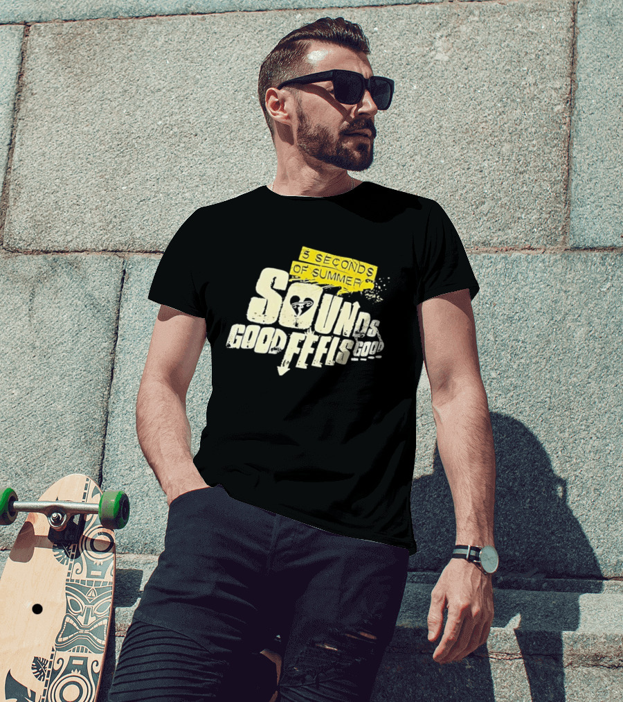 5 Seconds Of Summer Sounds Good Feels Good Heart Arrow T-Shirt