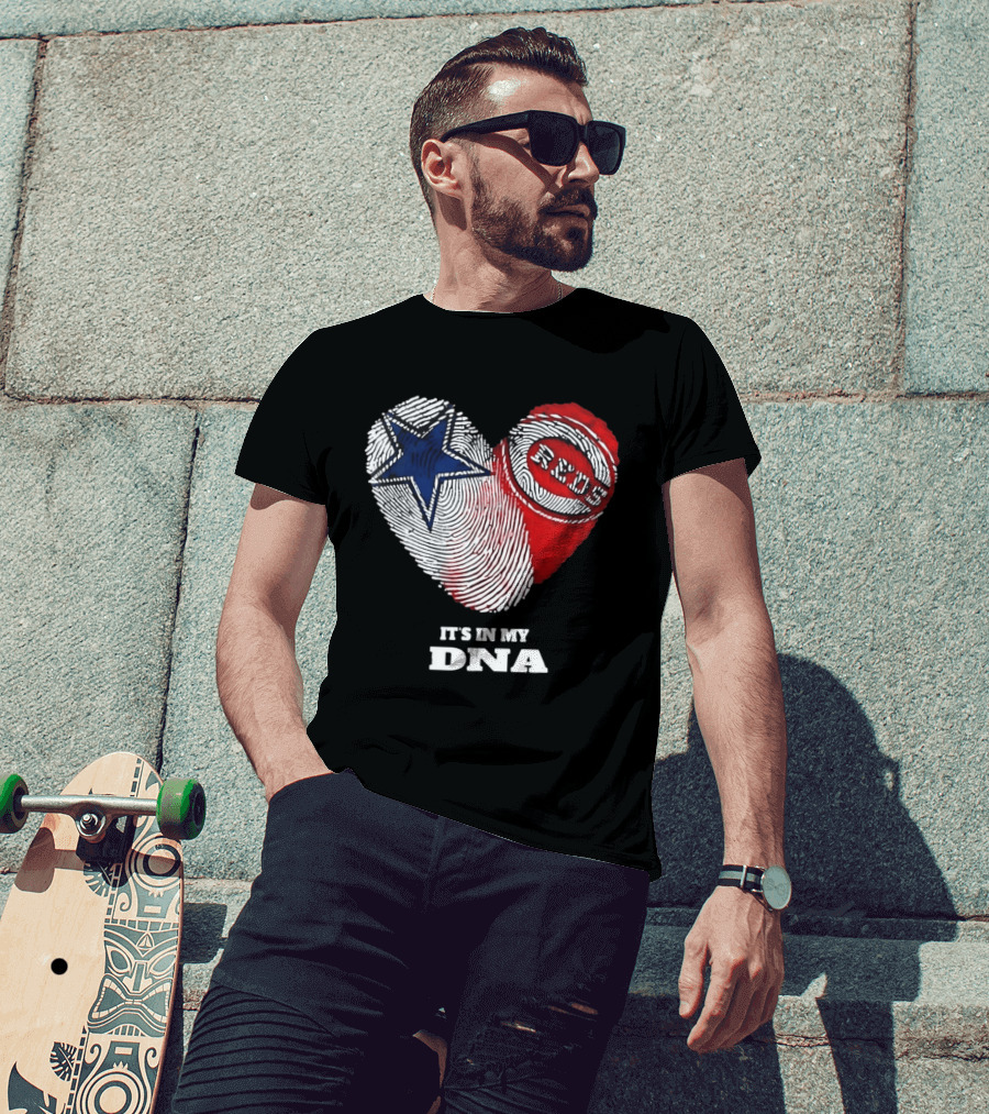 Dallas Cowboys Heart Cincinnati Reds It's In My DNA 2026 T-Shirt