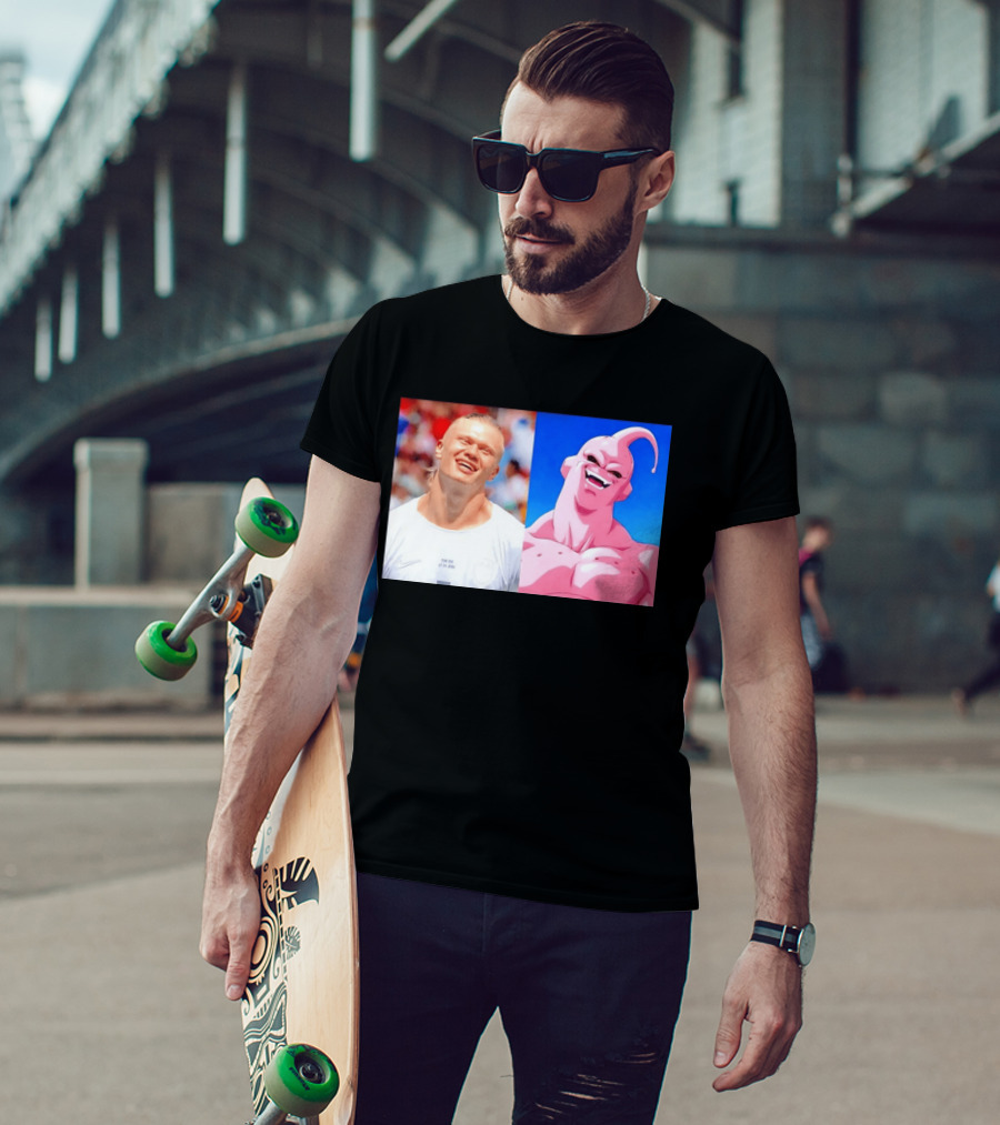 Erling Haaland Majin Buu Dragon Ball Z Comparison T-Shirt