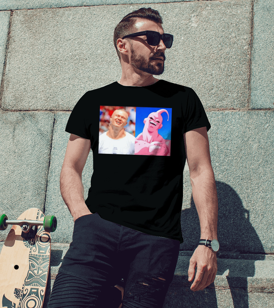 Erling Haaland Majin Buu Dragon Ball Z Comparison T-Shirt