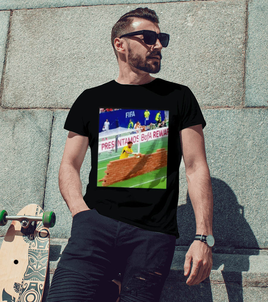Vozinha Cape Verde FIFA Goalkeeper Meme Brick Wall Soccer Humor T-Shirt
