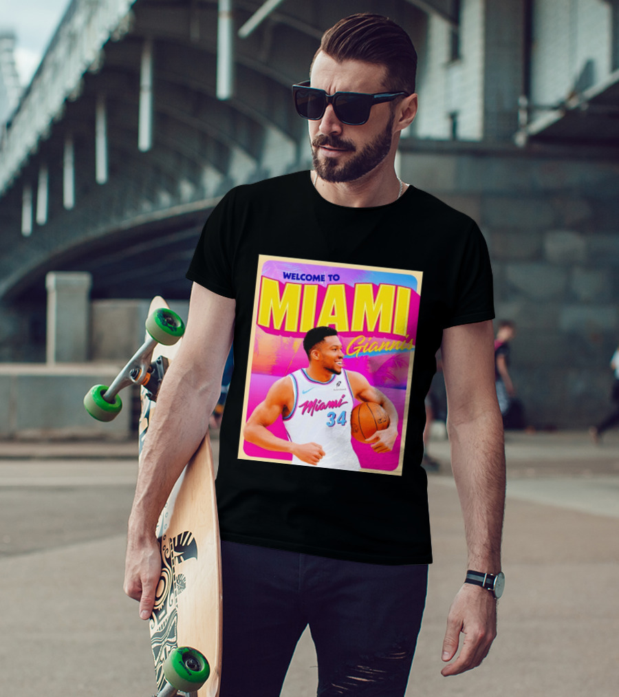 Welcome To Miami Giannis Miami Heat Basketball 34 T-Shirt