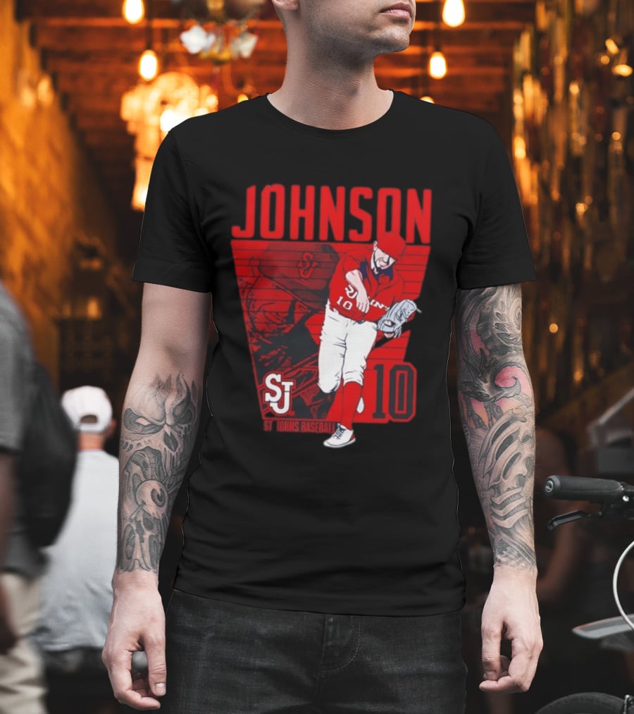 St. John's Baseball Johnson 10 Player Action T-Shirt
