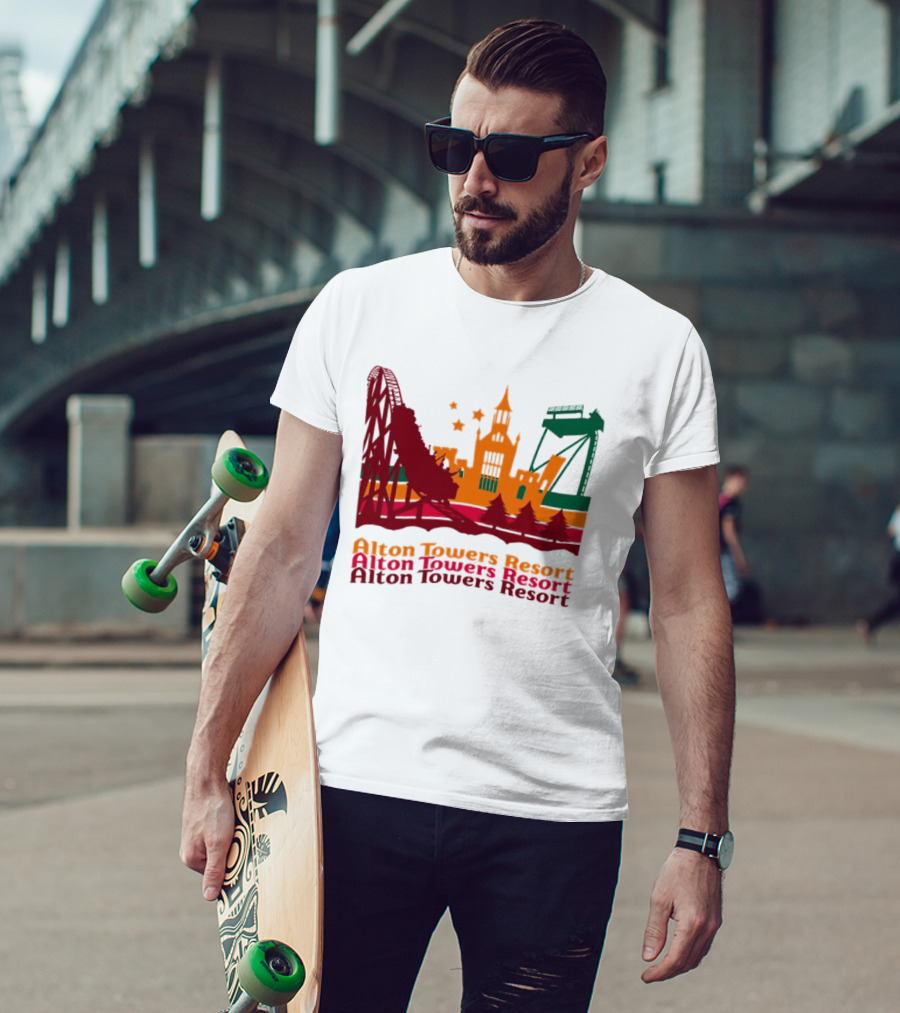 Alton Towers Resort Iconic Rides And Castle Attractions T-Shirt