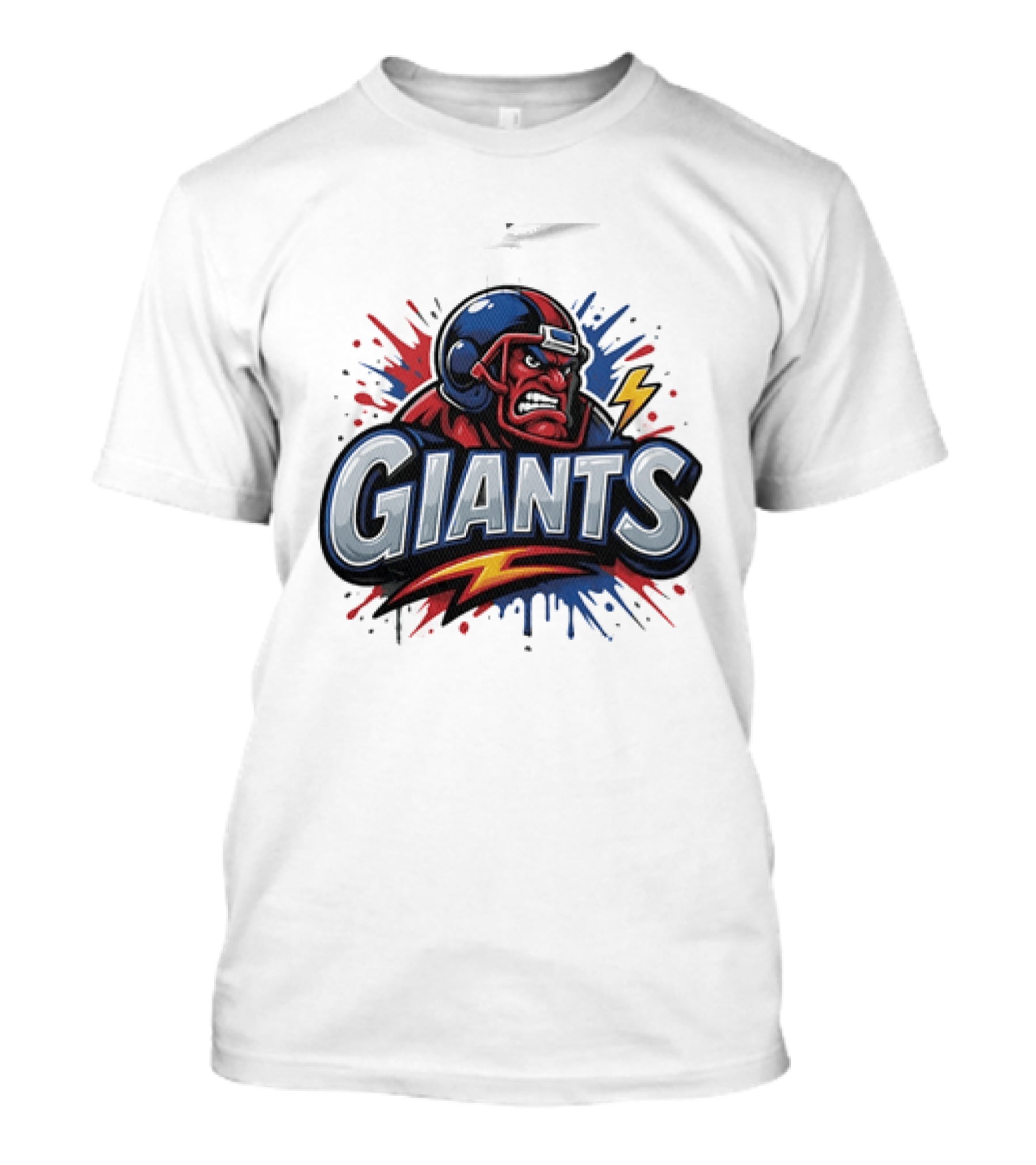 New York Giants Graffiti Style Football Helmet Lightning Bolt T-Shirt