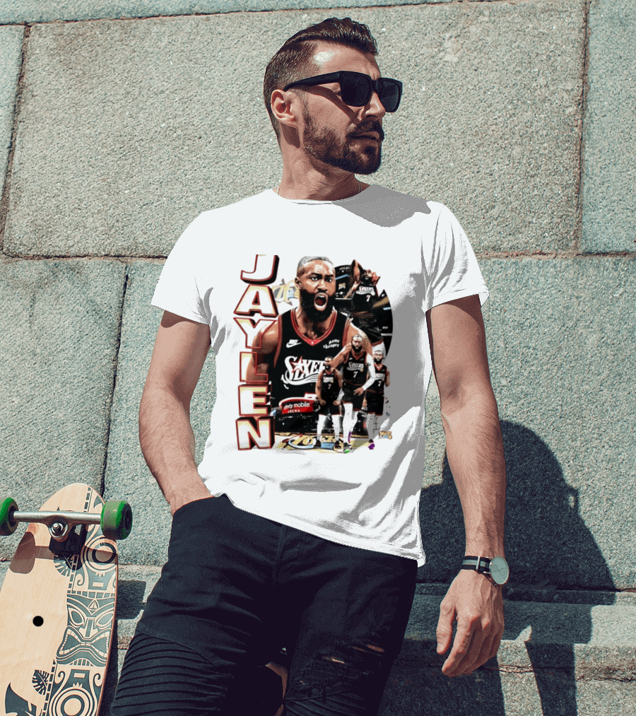 Jaylen Brown Nike 76ers Number 7 Bootleg Collage T-Shirt