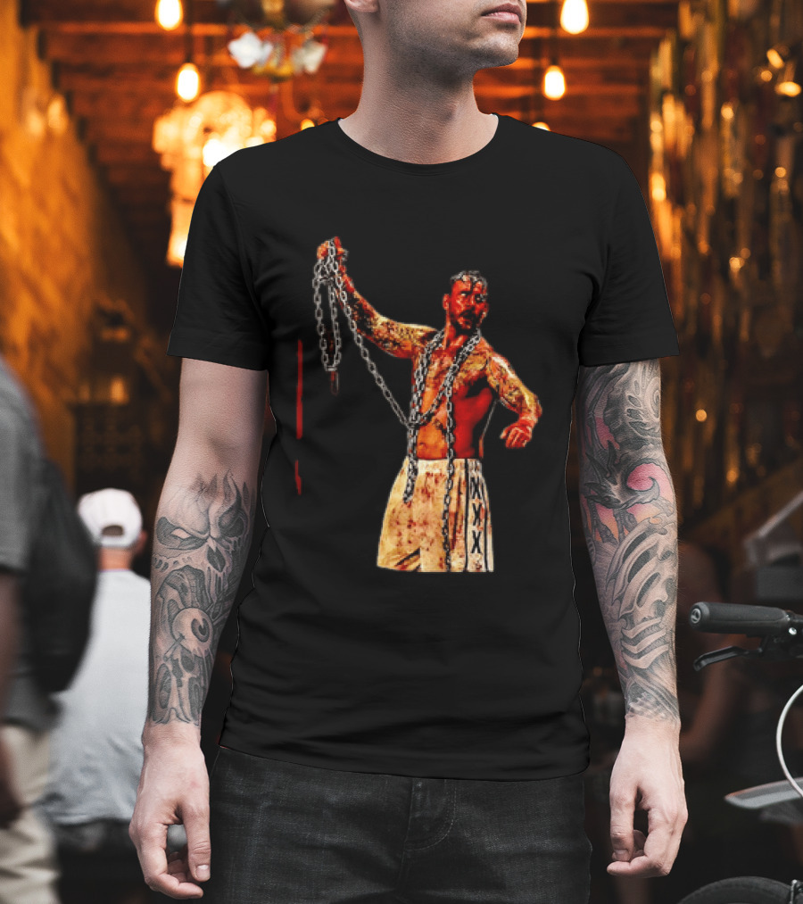 CM Punk Bloody Chain Wrestling WWE AEW Battle Attire T-Shirt