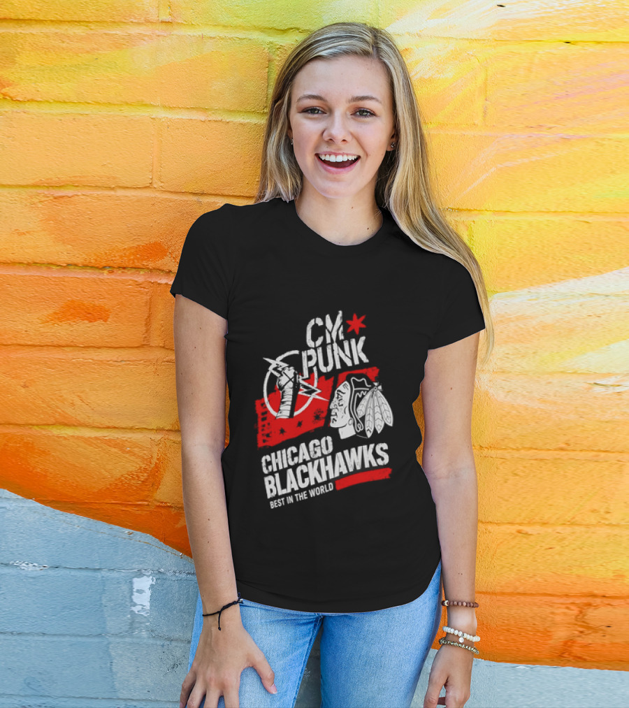 CM Punk Chicago Blackhawks Best In The World T-Shirt