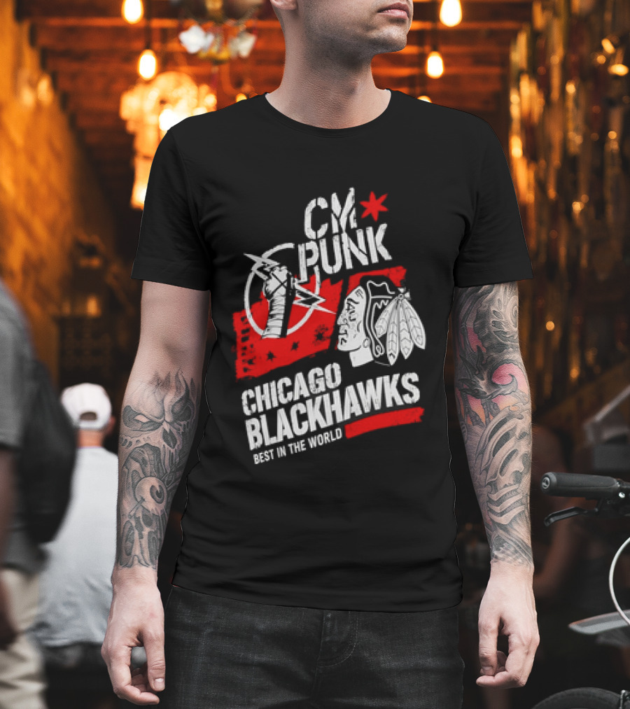 CM Punk Chicago Blackhawks Best In The World T-Shirt