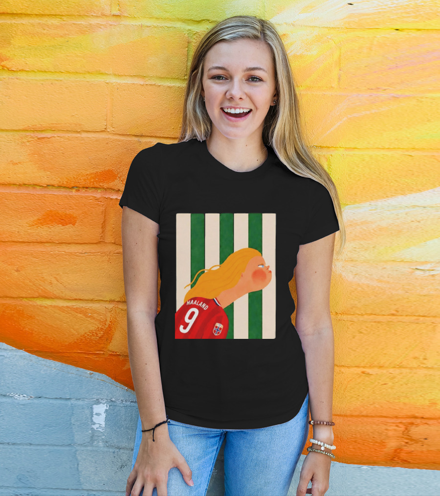 Erling Haaland No 9 Norway National Team Cartoon T-Shirt
