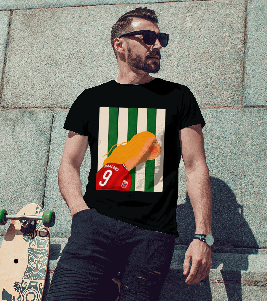 Erling Haaland No 9 Norway National Team Cartoon T-Shirt