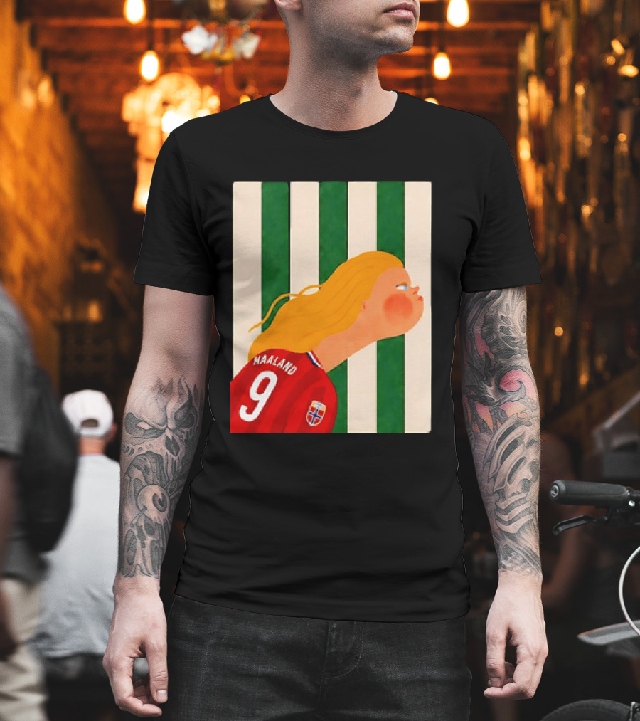 Erling Haaland No 9 Norway National Team Cartoon T-Shirt