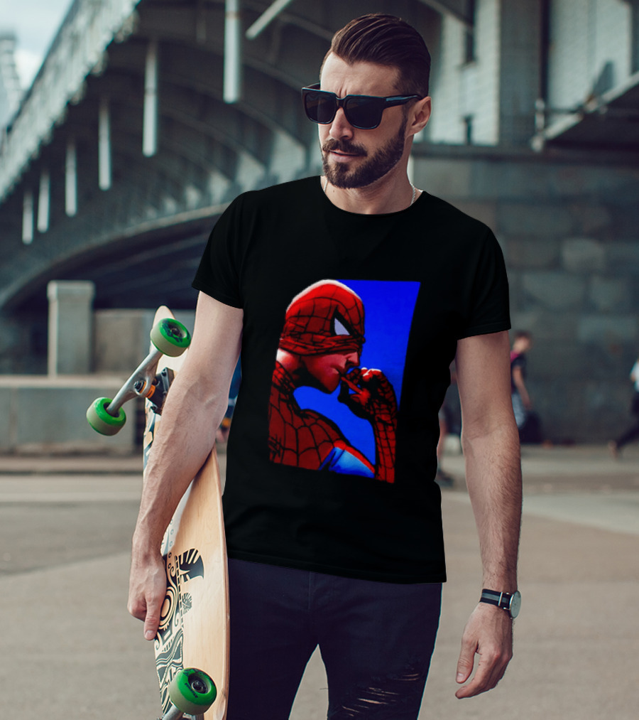 Spider Man Smoking Reaction Meme Awkward Superhero T-Shirt