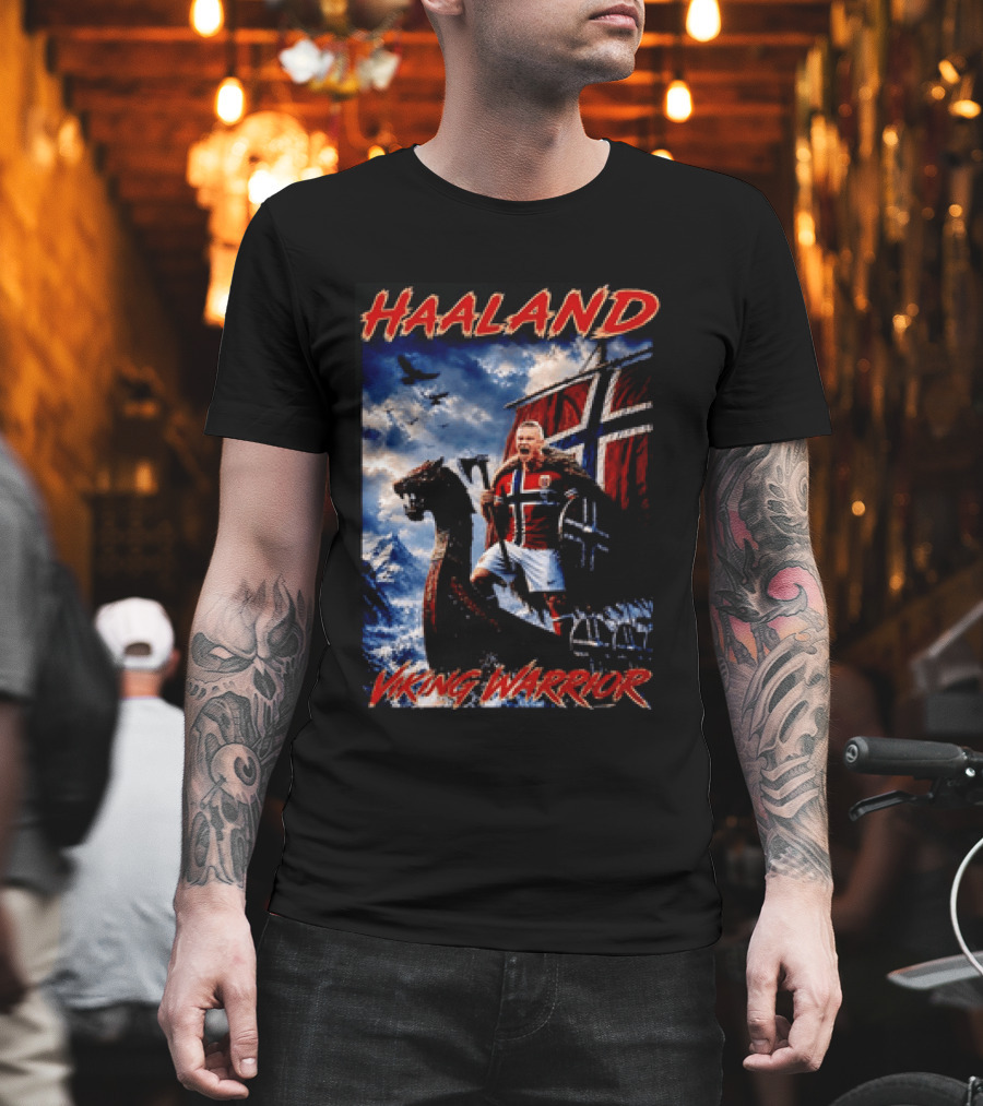 Haaland Viking Warrior Norway Football Nordic Pride T-Shirt