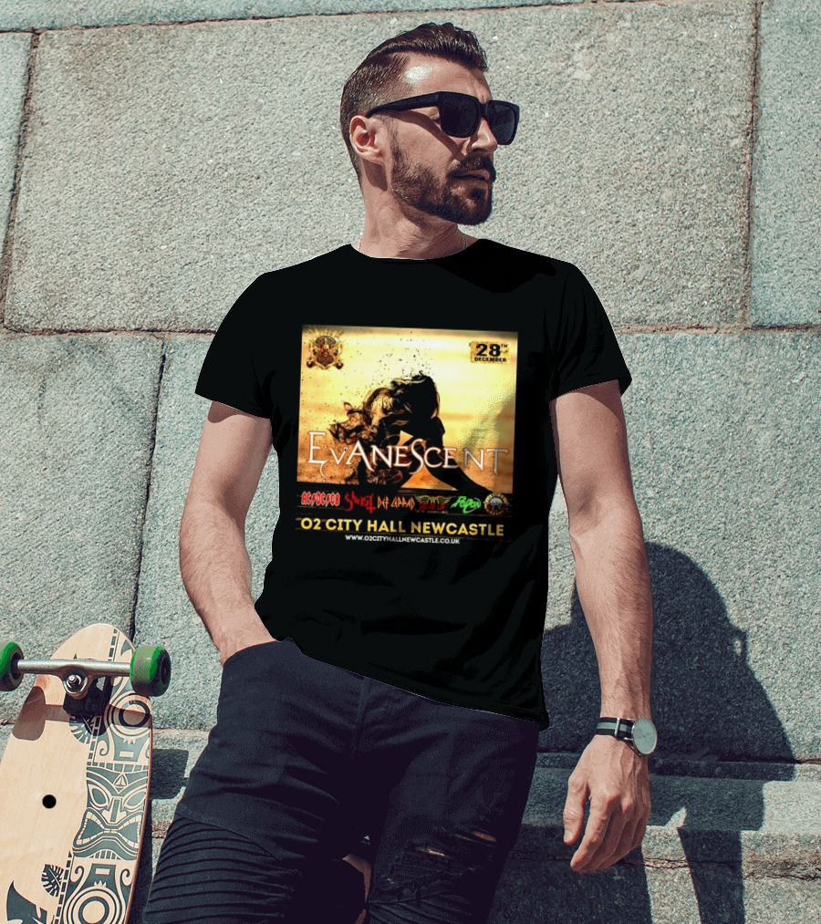 Evanescent Live At O2 City Hall Newcastle With AC/DC Ghost Def Leppard And Poison December 28th T-Shirt
