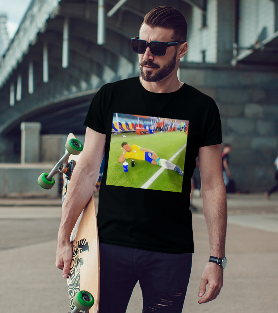 Neymar Jr Brazil Number 10 Relaxing Pitch Meme Iconic Soccer Moment T-Shirt