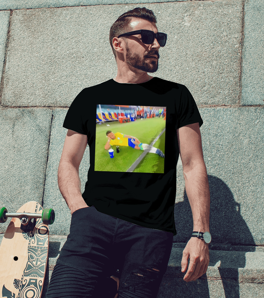 Neymar Jr Brazil Number 10 Relaxing Pitch Meme Iconic Soccer Moment T-Shirt
