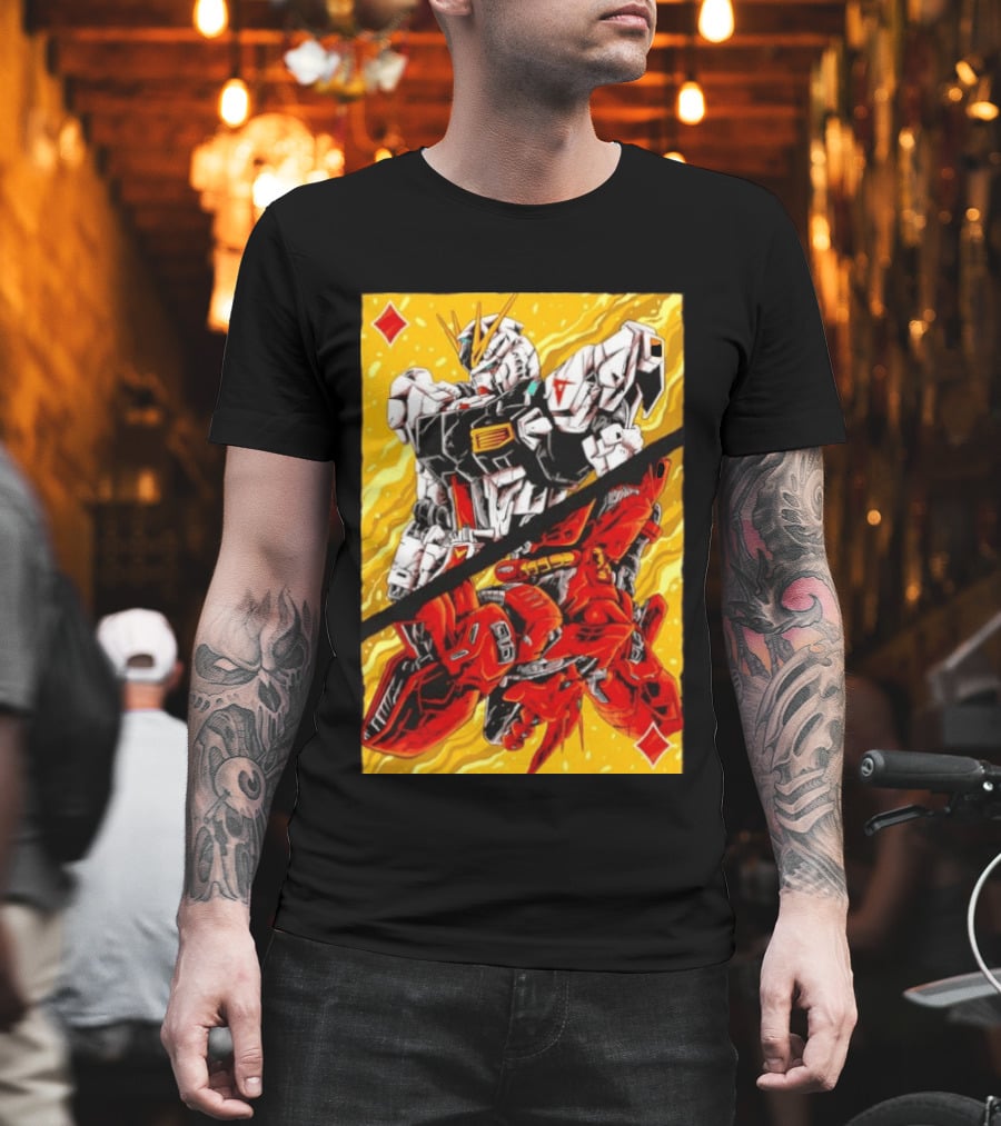 Nu Gundam Sazabi Mobile Suit Gundam Char's Counterattack Playing Card T-Shirt
