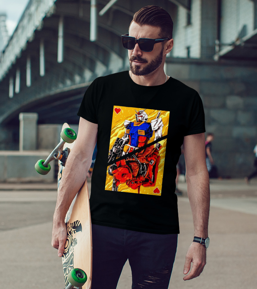 RX 78 2 Gundam Mobile Suit King Of Hearts Playing Card T-Shirt