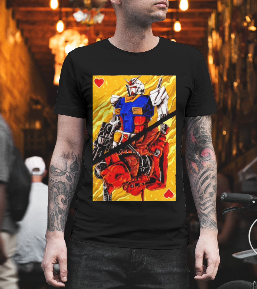 RX 78 2 Gundam Mobile Suit King Of Hearts Playing Card T-Shirt