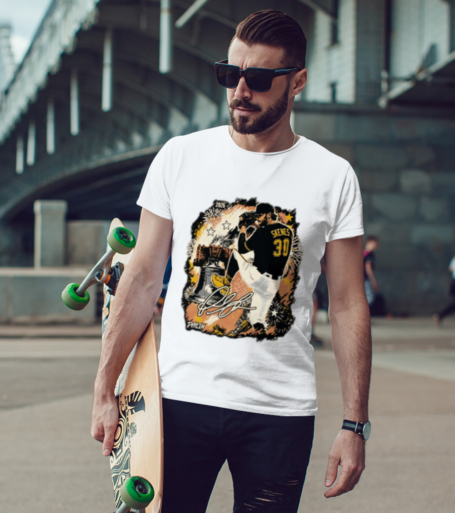 Pittsburgh Pirates Paul Skenes 30 MLB Players All Star Philly Collaboration Liberty Bell Fireworks T-Shirt