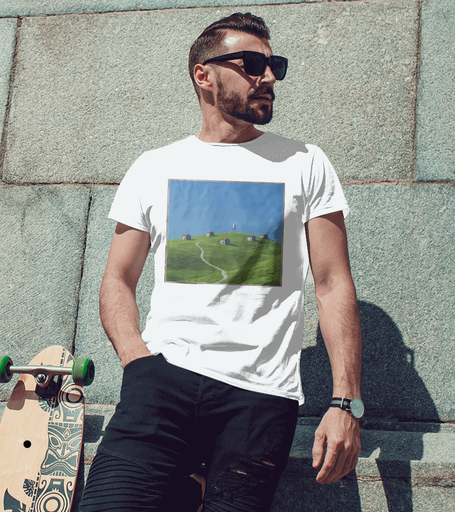 I Would Rather Be Here Btw Backrooms Level 94 Green Hills And Houses T-Shirt