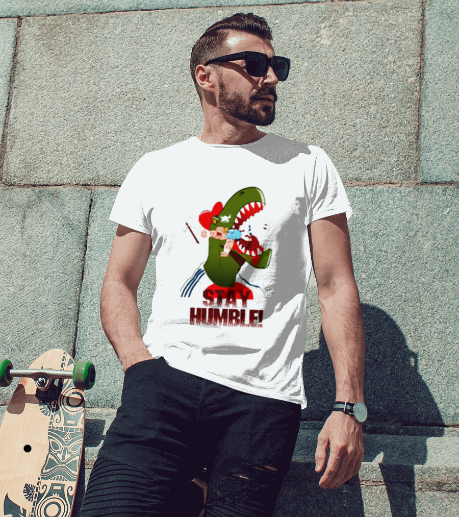 Stay Humble Rex Eating Person Dinosaur T-Shirt