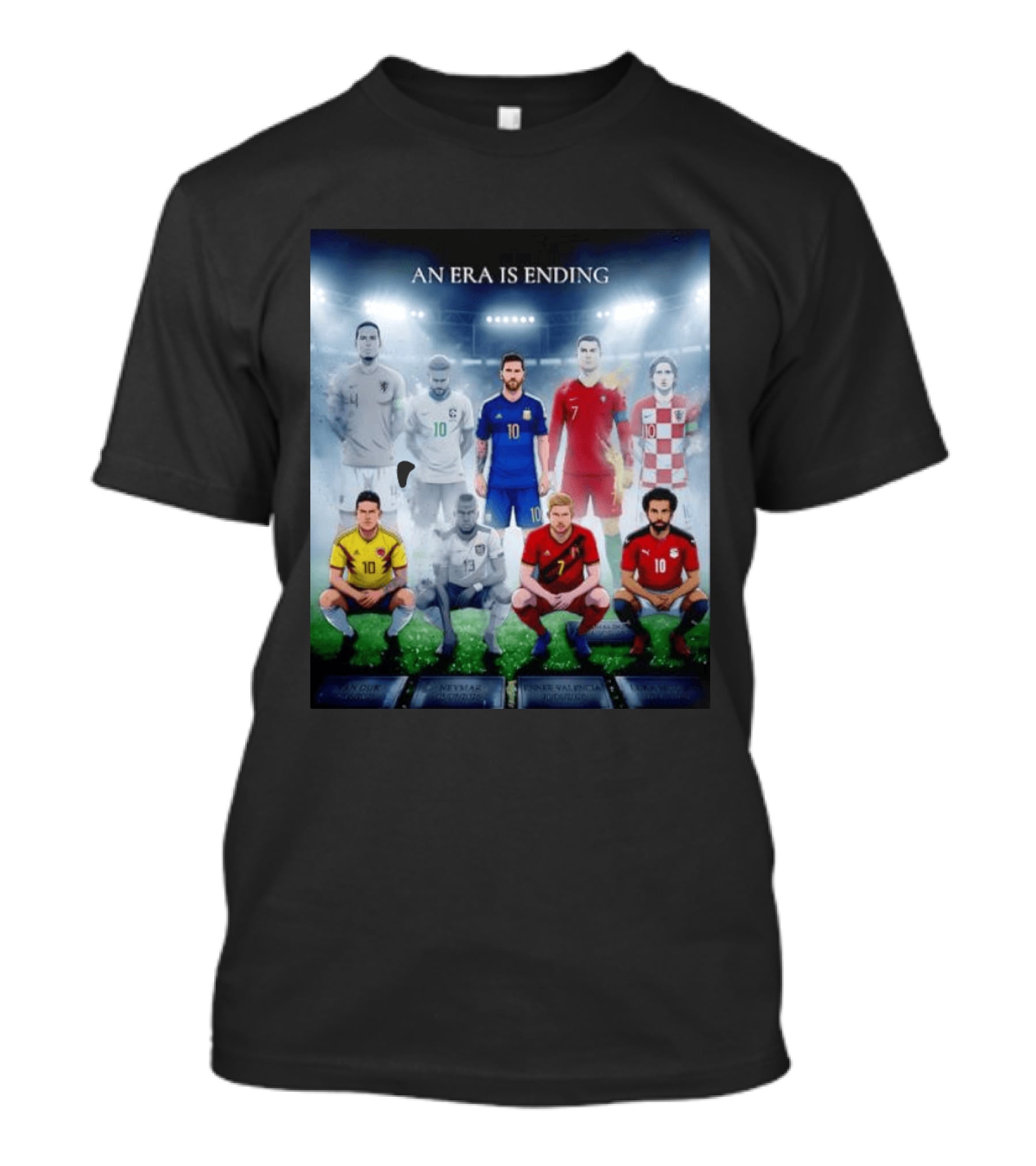 An Era Is Ending Football Legends Messi Ronaldo Neymar Modrić Salah Hazard Valencia Ramos T-Shirt